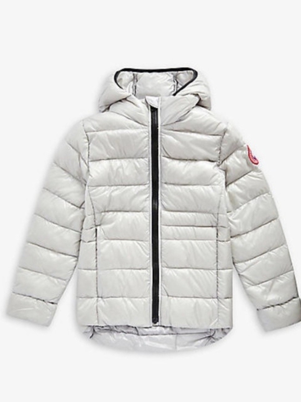 Canada Goose Kids Light Gray Hooded Puffer Jacket